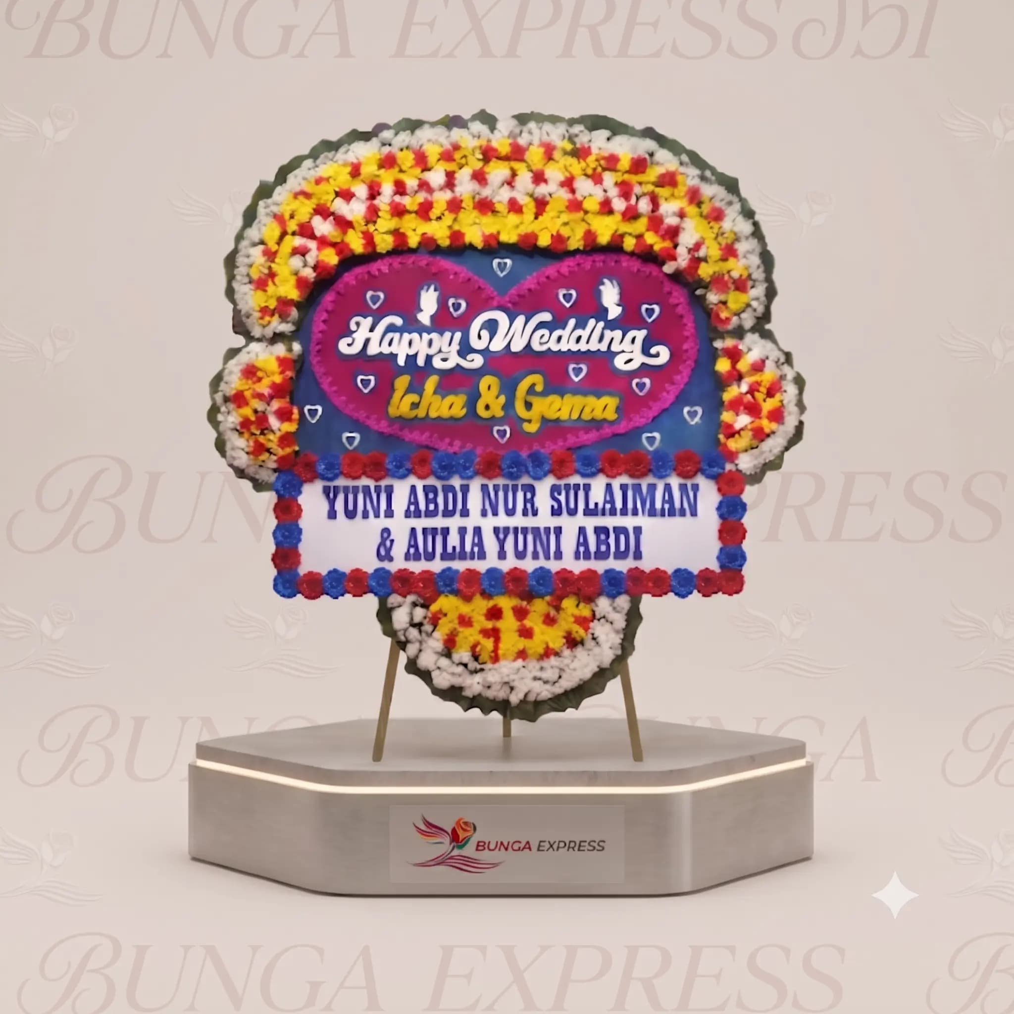 Bunga Papan Pernikahan Exclusive Happy Wedding